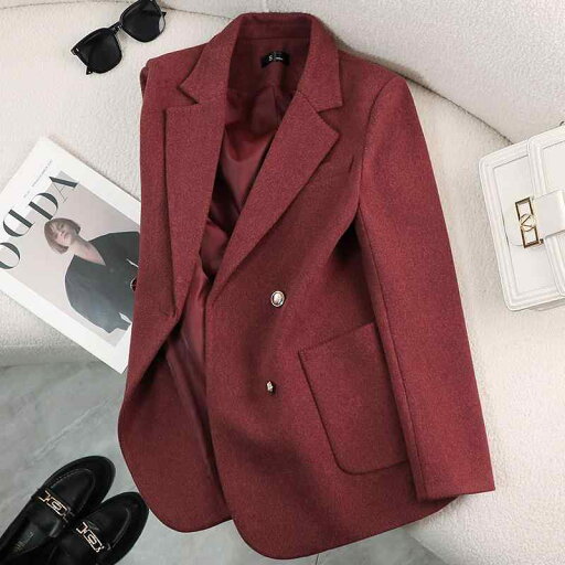 秋服 レディース ファッション オシャレ カワイイ シンプル 大人カワイイ 大きいサイズ 赤 ウール コート カジュアル スーツ スタイル トップス ゆったり 秋服 レディース ファッション オシャレ カワイイ シンプル 大人カワイイ 大きいサイズ 赤 ウール コート カジュアル スーツ スタイル トップス ゆったり