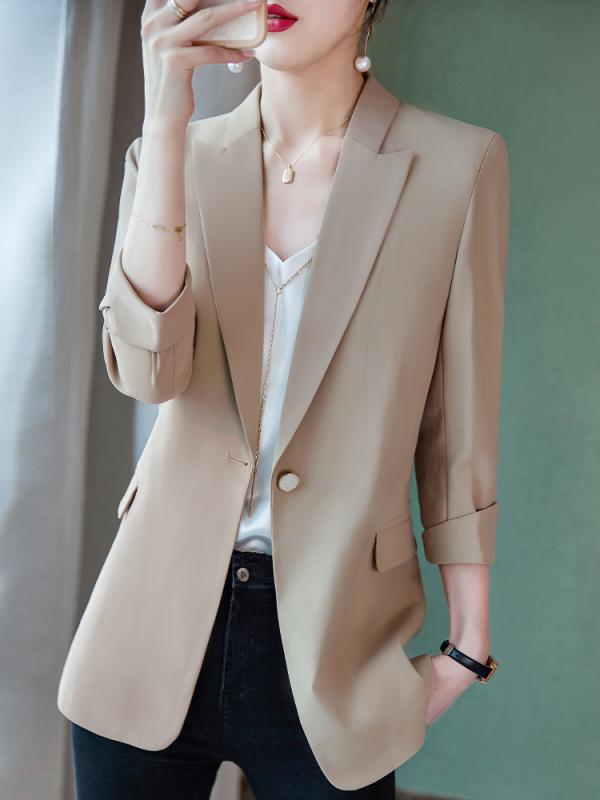 秋服 レディース ファッション オシャレ カワイイ シンプル 大人カワイイ 大きいサイズ ハイエンド エコ レザー 秋 韓国ファッション カジュアル 薄手 スーツ スタイル トップス