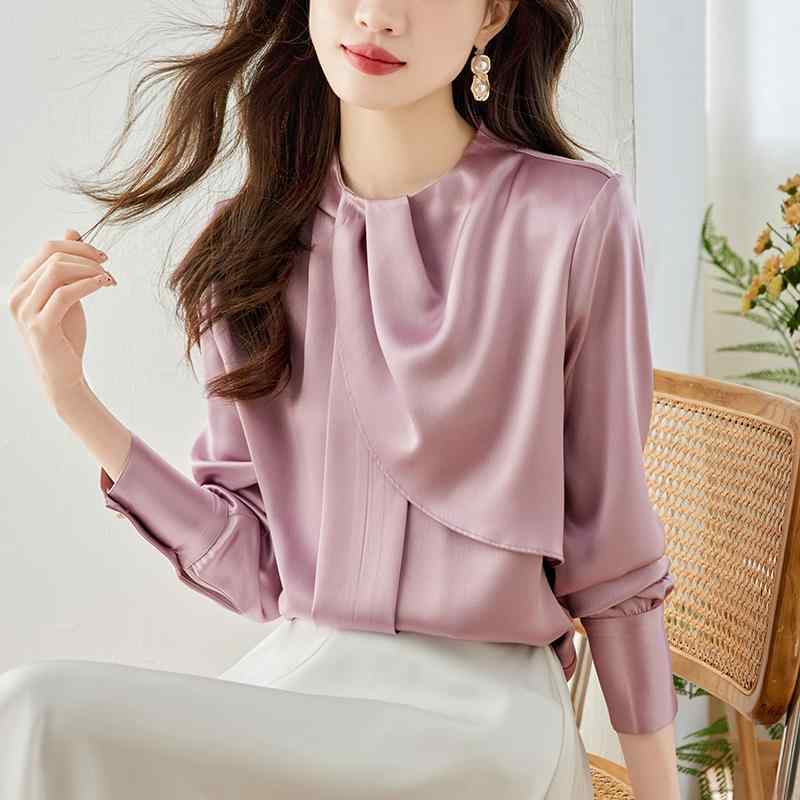 秋服 レディース ファッション オシャレ カワイイ シンプル 大人カワイイ 大きいサイズ シャツ 秋 スタイル 無地 長袖 トップス 通勤 ウェア オフィス OL