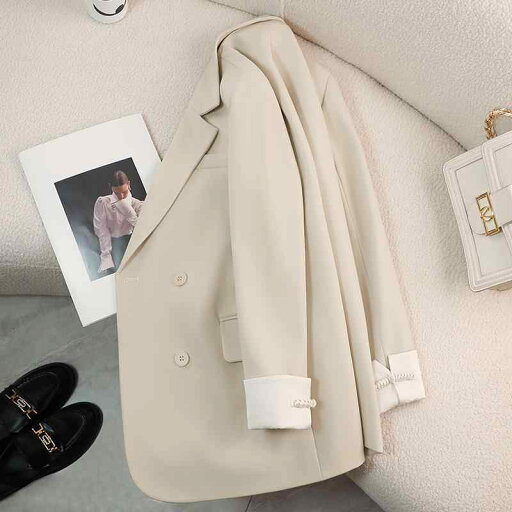 秋服 レディース ファッション オシャレ カワイイ シンプル 大人カワイイ 大きいサイズ ジャケット 単品 オフホワイト スーツ スタイル トップス カジュアル ジャケット ハイエンド 秋服 レディース ファッション オシャレ カワイイ シンプル 大人カワイイ 大きいサイズ ジャケット 単品 オフホワイト スーツ スタイル トップス カジュアル ジャケット ハイエンド