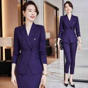 秋服 レディース ファッション オシャレ カワイイ シンプル 大人カワイイ 大きいサイズ ジャケット 単品 紫色 スーツ スタイル ハイエンド フォーマルウェア ダブルブレスト ジャケット