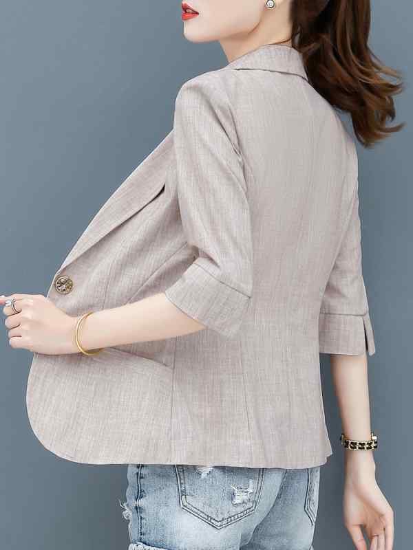秋服 レディース ファッション オシャレ カワイイ シンプル 大人カワイイ 大きいサイズ エコ レザー 薄手 ハイエンド リネン カジュアル スーツ スタイル トップス