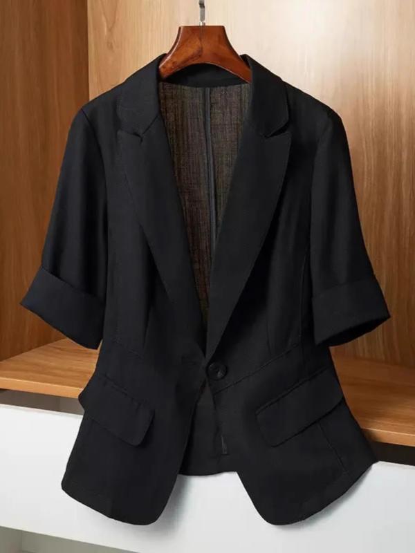 秋服 レディース ファッション オシャレ カワイイ シンプル 大人カワイイ 大きいサイズ ブラック 長袖 スーツ スタイル 秋 スリムフィット ジャケット トップス