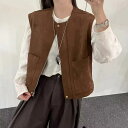 秋服 レディース ファッション オシャレ カワイイ シンプル 大人カワイイ 大きいサイズ レトロ ベルベット ノースリーブ ベスト 秋 韓国ファッション スリム...
