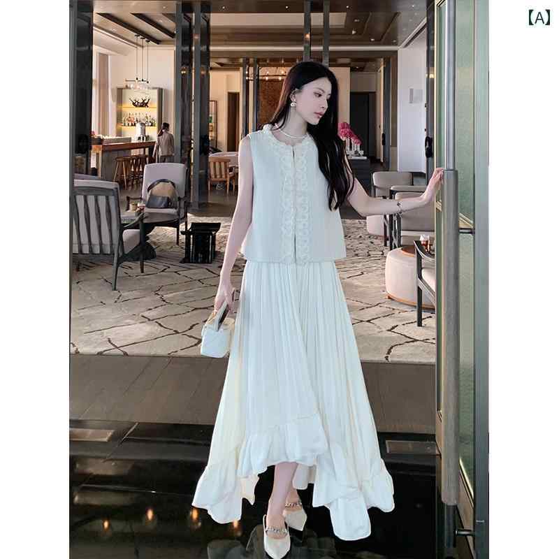 秋服 レディース ファッション オシャレ カワイイ シンプル 大人カワイイ 大きいサイズ スカート オフホワイト ハイウエスト スリム ハイエンド Aライン 秋 スタイル