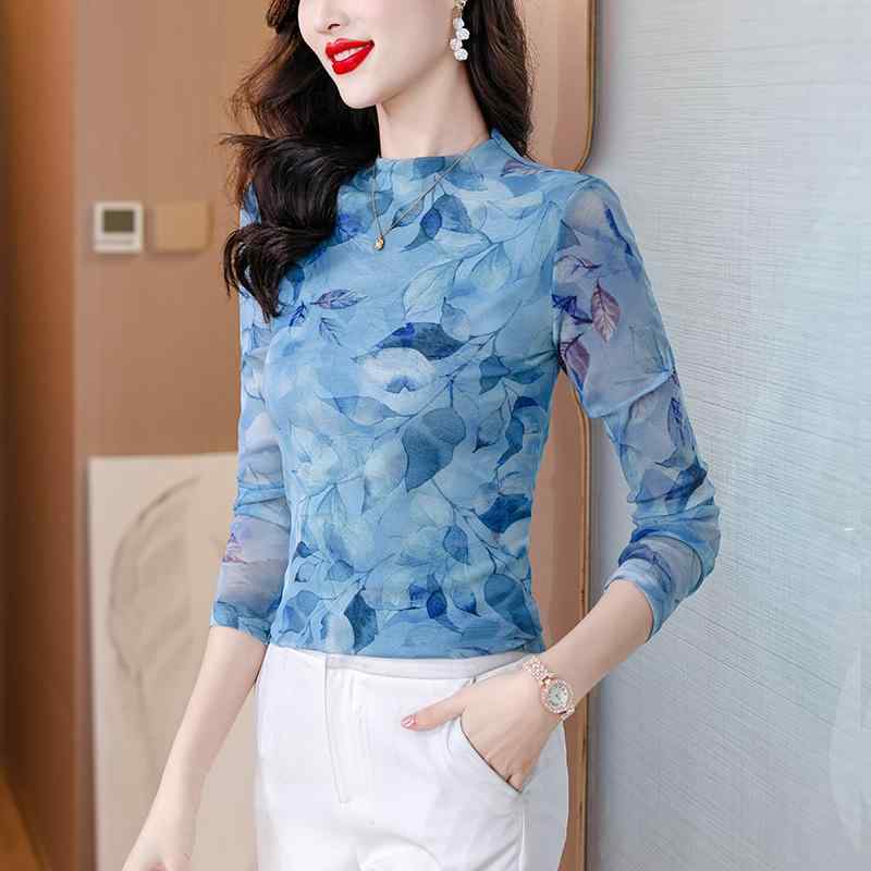秋服 レディース ファッション オシャレ カワイイ シンプル 大人カワイイ 大きいサイズ 花柄 メッシュ 長袖 T シャツ 秋 インナー レイヤリング トップス