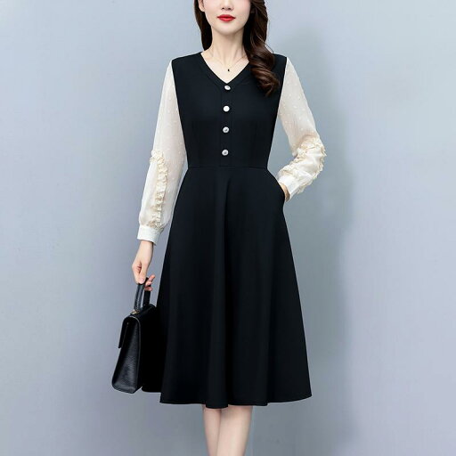 秋服 レディース ファッション オシャレ カワイイ シンプル 大人カワイイ 大きいサイズ 長袖 ドレス スカート 秋服 レディース ファッション オシャレ カワイイ シンプル 大人カワイイ 大きいサイズ 長袖 ドレス スカート