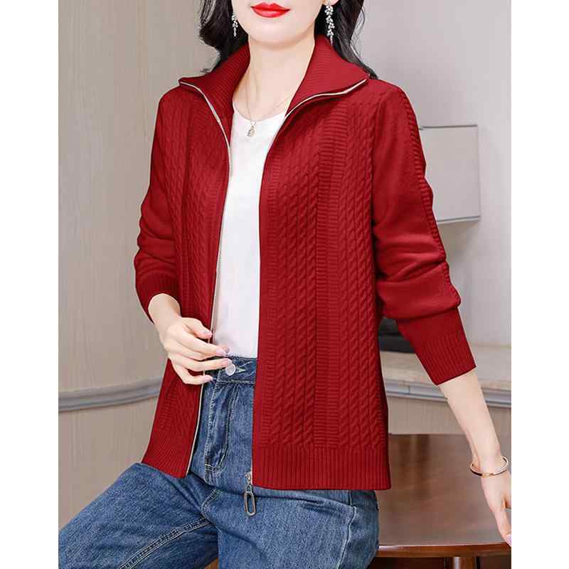 秋服 レディース ファッション オシャレ カワイイ シンプル 大人カワイイ 大きいサイズ レッド ジャケット 服 秋 スリム トップス