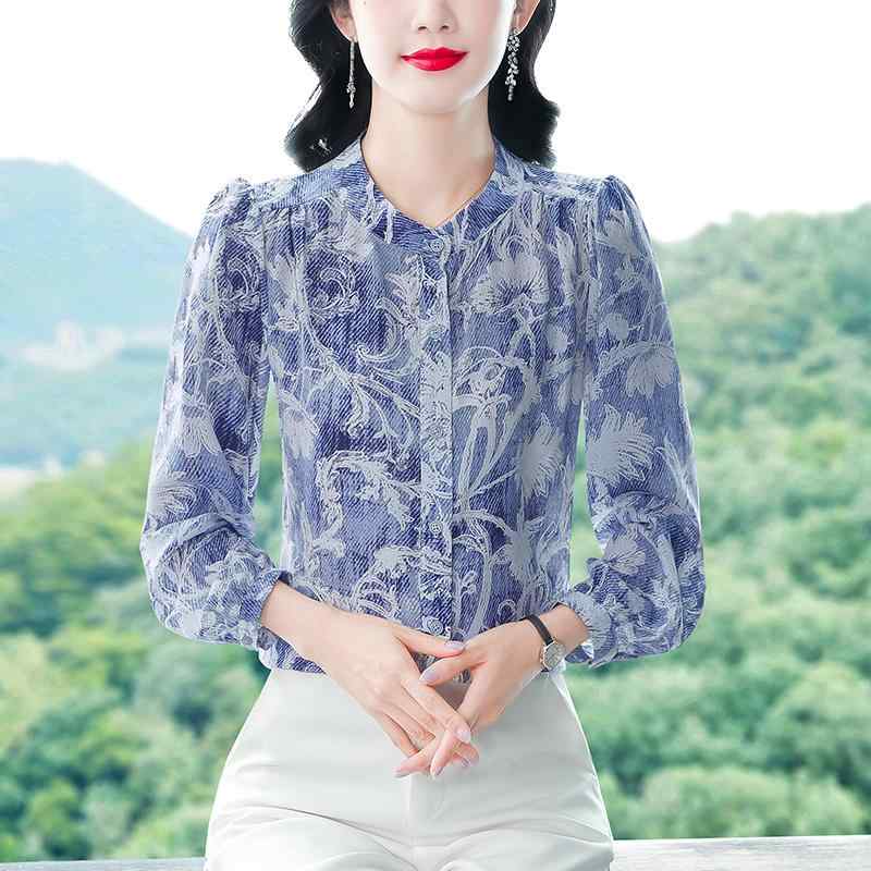 乐天商城 - 秋服 レディース ファッション オシャレ カワイイ シンプル 大人カワイイ 大きいサイズ プリント 長袖 シャツ 秋 トップス