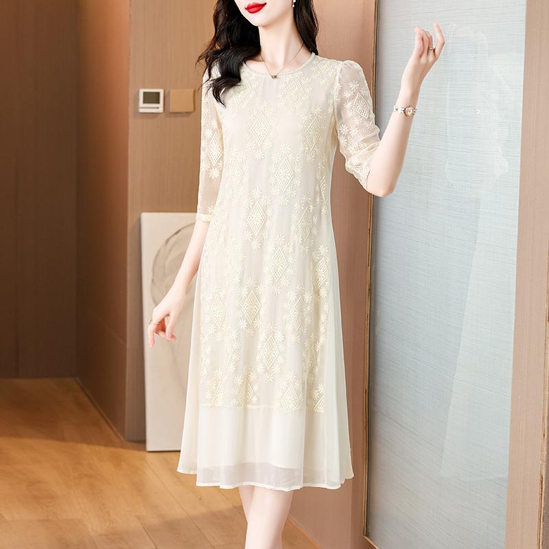 Other - 秋服 レディース ファッション オシャレ カワイイ シンプル 大人カワイイ 大きいサイズ サマー ドレス シフォン 秋 スリム スカート スタイル