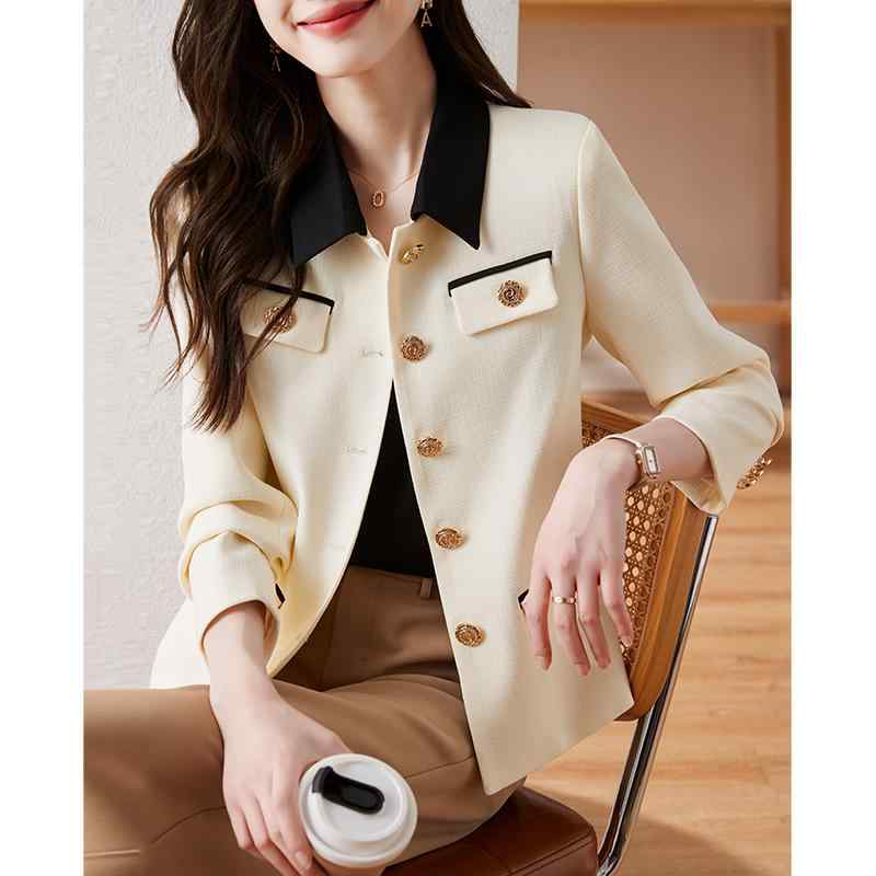 秋服 レディース ファッション オシャレ カワイイ シンプル 大人カワイイ 大きいサイズ エコ レザー 秋 ハイエンド カーディガン スーツ スタイル 単品 トップス