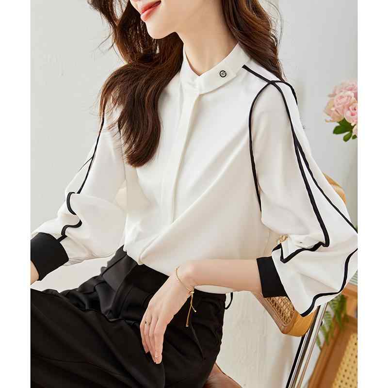 秋服 レディース ファッション オシャレ カワイイ シンプル 大人カワイイ 大きいサイズ 単品 韓国ファッション ライン シャツ