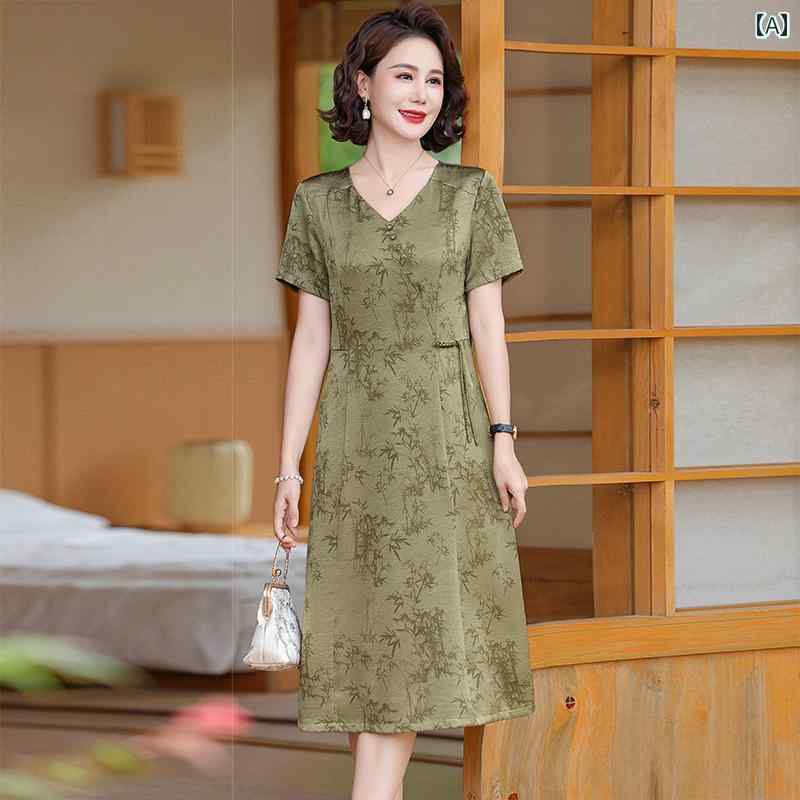 秋服 レディース ファッション オシャレ カワイイ シンプル 大人カワイイ 大きいサイズ 秋 ドレス スタイル 半袖 ミドル丈 スカート