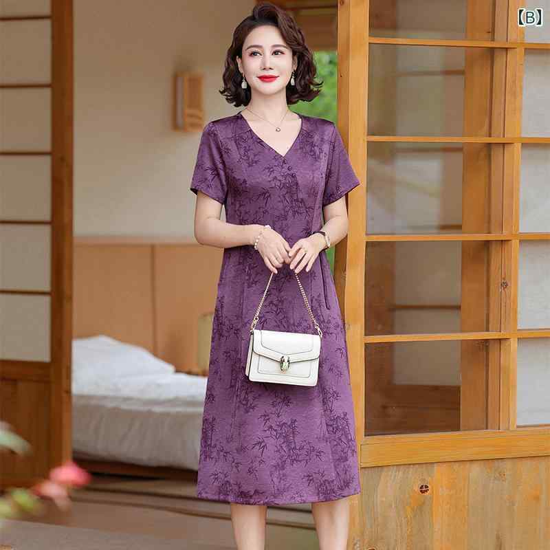 秋服 レディース ファッション オシャレ カワイイ シンプル 大人カワイイ 大きいサイズ 秋 ドレス スタイル 半袖 ミドル丈 スカート