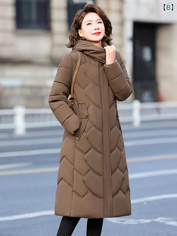 秋服 レディース ファッション オシャレ カワイイ シンプル 大人カワイイ 大きいサイズ 冬 中綿 コート 厚手 暖かい ダウン ミドル丈 中綿 ジャケット