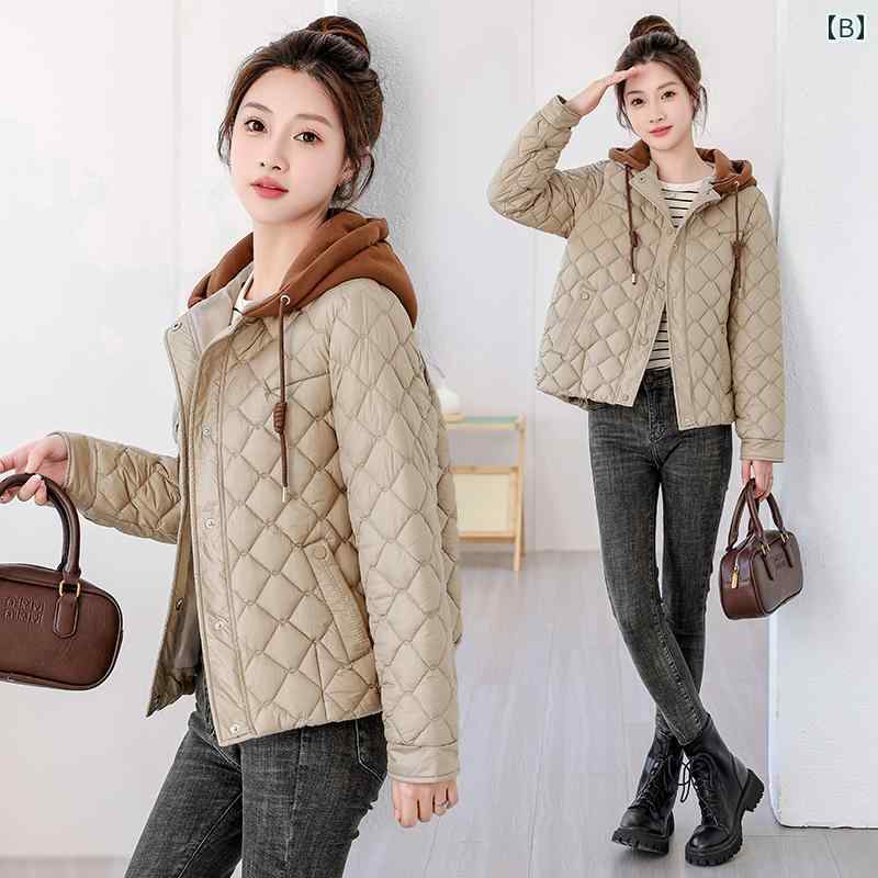 秋服 レディース ファッション オシャレ カワイイ シンプル 大人カワイイ 大きいサイズ キルティング ジャケット 秋冬 韓国ファッション 軽 暖かい 綿服