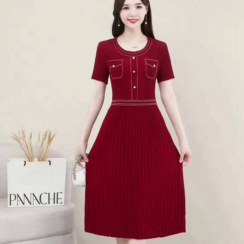 秋服 レディース ファッション オシャレ カワイイ シンプル 大人カワイイ 大きいサイズ 秋 半袖 ミドル丈 スリム シフォンプリーツ スカート スタイル Aライン スカート