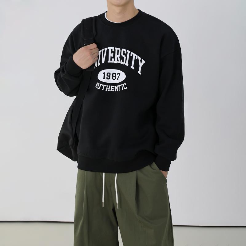 秋冬 メンズ 服 シンプル ファッション オシャレ 大人 かっこいい 大きいサイズ ストリート 紳士服 秋 韓国スタイル アメリカン レター プリント スウェット シャツ トップス フード付き ジャケット