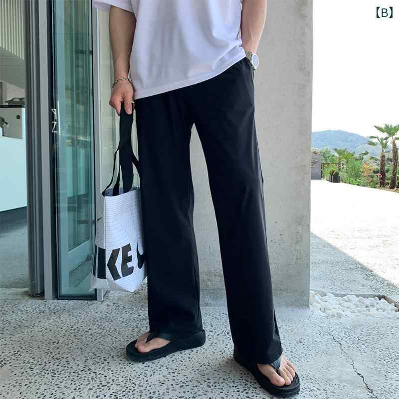 秋冬 メンズ 服 シンプル ファッション オシャレ 大人 かっこいい 大きいサイズ ストリート 紳士服 カジュアル パンツ ストレート 韓国スタイル 無地 ワイド レッグ ストレッチ ウエスト