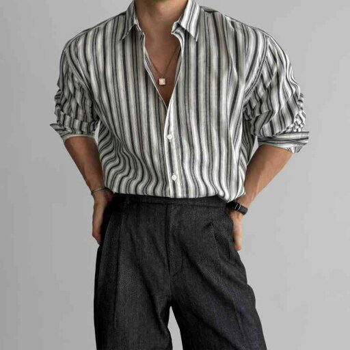 秋冬 メンズ 服 シンプル ファッション オシャレ 大人 かっこいい 大きいサイズ ストリート 紳士服 縦縞 シャツ 秋 薄手 カジュアル 日 防止 長袖 秋冬 メンズ 服 シンプル ファッション オシャレ 大人 かっこいい 大きいサイズ ストリート 紳士服 縦縞 シャツ 秋 薄手 カジュアル 日 防止 長袖