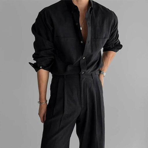 秋冬 メンズ 服 シンプル ファッション オシャレ 大人 かっこいい 大きいサイズ ストリート 紳士服 リネン 日 防止 長袖 シャツ 秋 ハイエンド ワーク シャツ ストレート ワイド カジュアル パンツ 秋冬 メンズ 服 シンプル ファッション オシャレ 大人 かっこいい 大きいサイズ ストリート 紳士服 リネン 日 防止 長袖 シャツ 秋 ハイエンド ワーク シャツ ストレート ワイド カジュアル パンツ