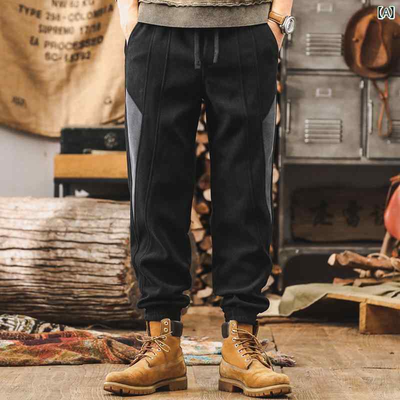 秋　冬 メンズ 服 シンプル ファッション オシャレ 大人 かっこいい 大きいサイズ ストリート 紳士服 アメリカン レトロ ニット スウェットパンツ 秋　冬 厚手 ズボン カジュアル パンツ