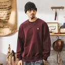 秋冬 メンズ 服 シンプル ファッション オシャレ 大人 かっこいい 大きいサイズ ストリート 紳士服 アメリカン レトロ 360 グラム スウェット シャツ 秋 栗 長袖 T トップス