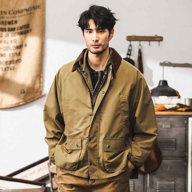 秋冬 メンズ 服 シンプル ファッション オシャレ 大人 かっこいい 大きいサイズ ストリート 紳士服 アメリカン レトロ ワークウェア ジャケット 秋 アミ カーキ
