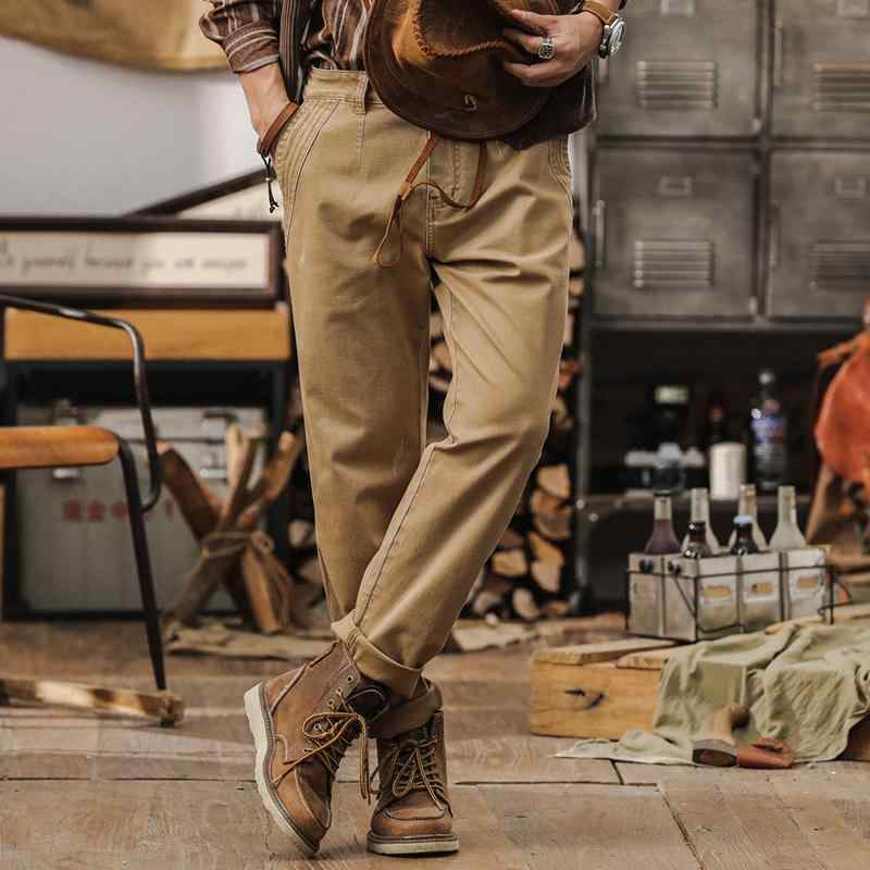 秋冬 メンズ 服 シンプル ファッション オシャレ 大人 かっこいい 大きいサイズ ストリート 紳士服 アメリカン レトロ カーキ カジュアル パンツ 秋 ストレート