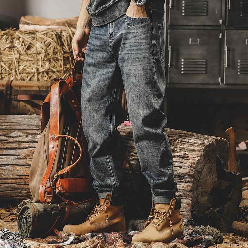 秋冬 メンズ 服 シンプル ファッション オシャレ 大人 かっこいい 大きいサイズ ストリート 紳士服 アメリカン クラシック ストレート ジーンズ 秋 ストーンウォッシュ レトロ カジュアル パンツ