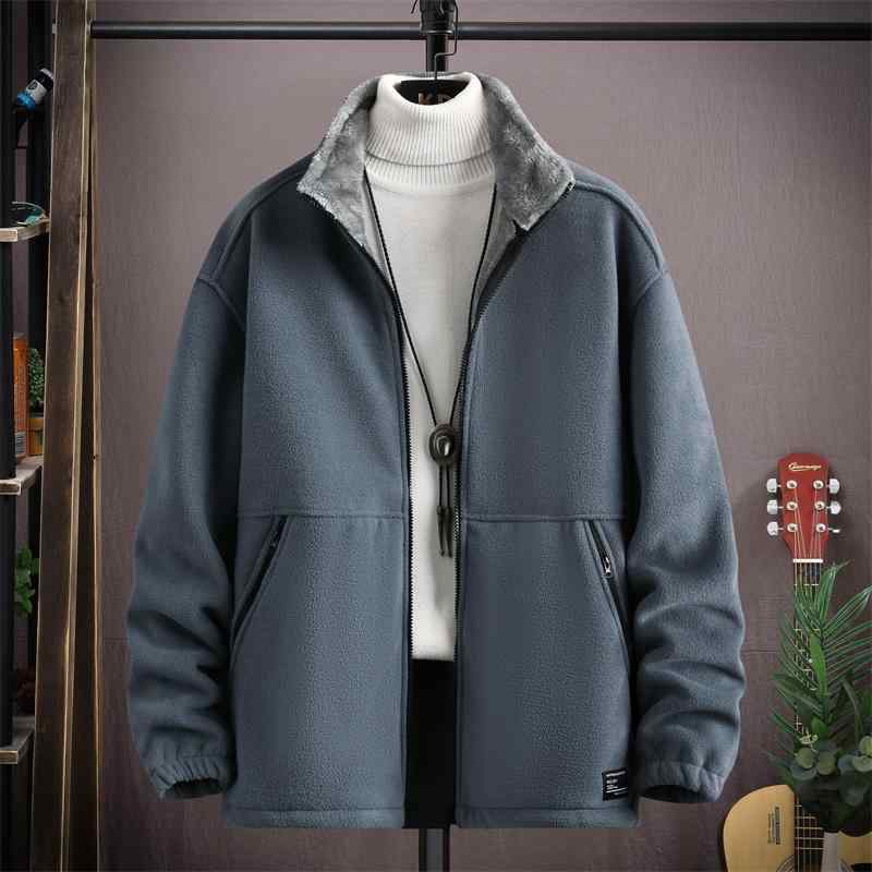 秋冬 メンズ 服 シンプル ファッション オシャレ 大人 かっこいい 大きいサイズ ストリート 紳士服 フリース ジャケット スタンドカラー パーティクル カジュアル 服