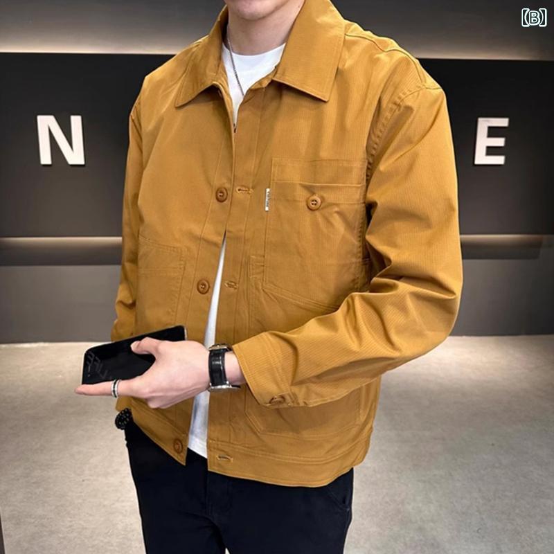 秋冬 メンズ 服 シンプル ファッション オシャレ 大人 かっこいい 大きいサイズ ストリート 紳士服 ジャケット 春秋 韓国スタイル スリム 快適 ワーク ジャケット