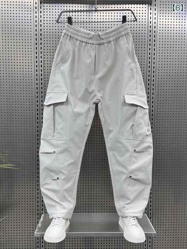 秋冬 メンズ 服 シンプル ファッション オシャレ 大人 かっこいい 大きいサイズ ストリート 紳士服 秋冬 アメリカン ストリート 大きいポケット ストレート パンツ ブラック カジュアル