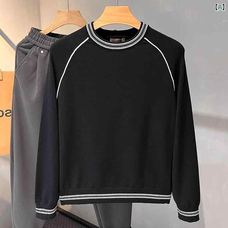 秋冬 メンズ 服 シンプル ファッション オシャレ 大人 かっこいい 大きいサイズ ストリート 紳士服 秋冬 韓国スタイル セーター ラウンドネック 無地 長袖 シャツ