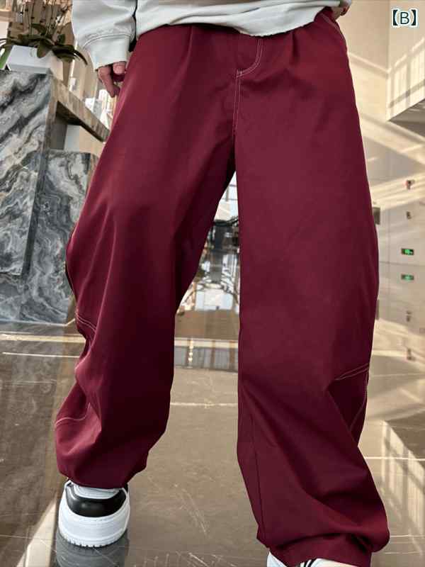 秋冬 メンズ 服 シンプル ファッション オシャレ 大人 かっこいい 大きいサイズ ストリート 紳士服 秋冬 カジュアル ワイド レッグ パンツ 韓国スタイル トップス テッチ ストレート