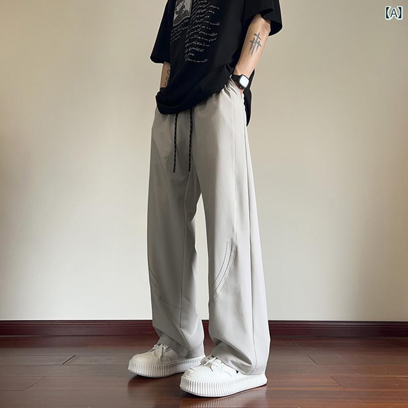 秋冬 メンズ 服 シンプル ファッション オシャレ 大人 かっこいい 大きいサイズ ストリート 紳士服 カジュアル パンツ 秋 薄手 速乾 メッシュ ストレート 通気性 スポーツ