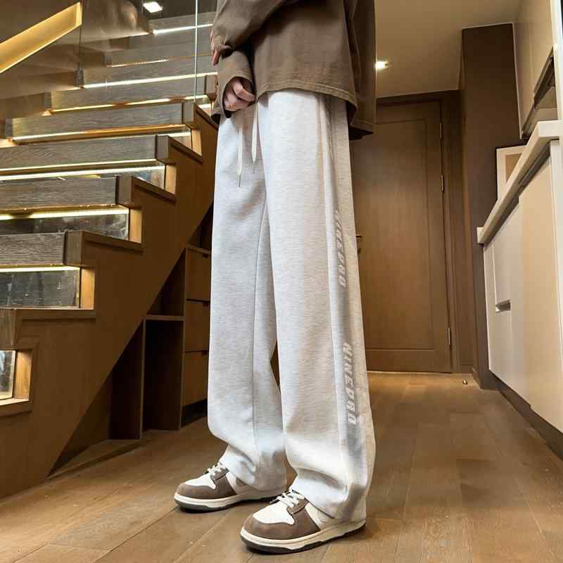 秋冬 メンズ 服 シンプル ファッション オシャレ 大人 かっこいい 大きいサイズ ストリート 紳士服 ストレート パンツ 春秋 スポーツ カジュアル スウェットパンツい ワイド レッグ 快適