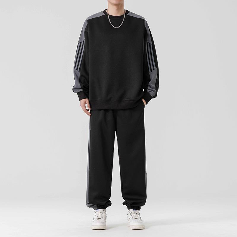 秋冬 メンズ 服 シンプル ファッション オシャレ 大人 かっこいい 大きいサイズ ストリート 紳士服 カジュアル スポーツ スーツ 長袖 ラウンドネック スウェット シャツ スウェットパンツ 秋服 フル