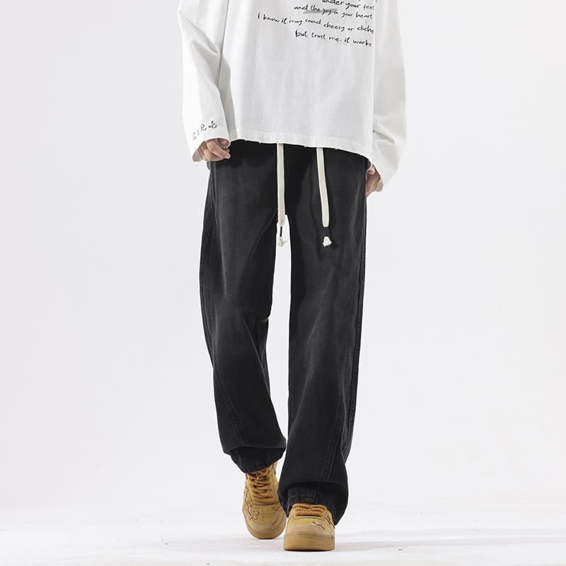 秋冬 メンズ 服 シンプル ファッション オシャレ 大人 かっこいい 大きいサイズ ストリート 紳士服 ストレート ジーンズ 春秋 パンツ アメカジ(4)