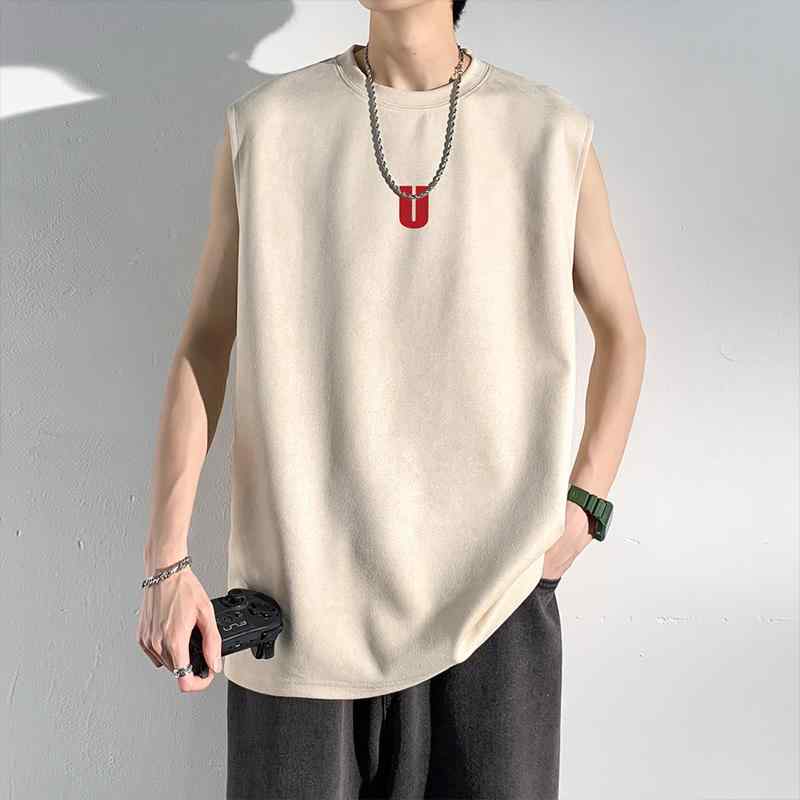 秋冬 メンズ 服 シンプル ファッション オシャレ 大人 かっこいい 大きいサイズ ストリート 紳士服 スエード ベスト 秋 ノースリーブ T シャツ アメカジ ストリート カジュアル カット スリーブ トップス インナー