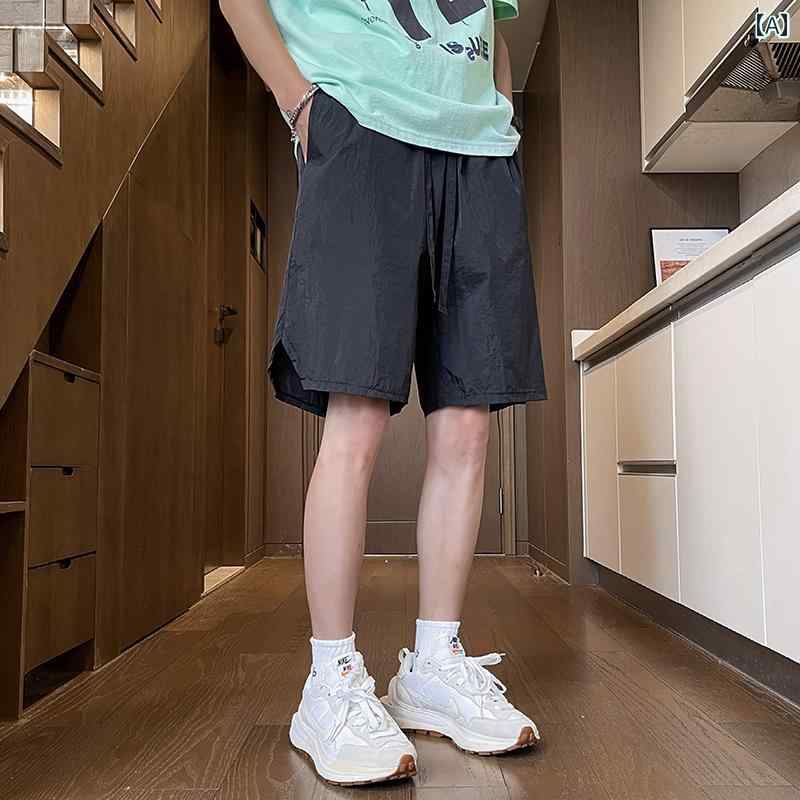 秋冬 メンズ 服 シンプル ファッション オシャレ 大人 かっこいい 大きいサイズ ストリート 紳士服 パープル 速乾 パンツ 秋 薄手 通気性 アメリカン フィットネス スポーツ ミッド ビーチ 五分丈