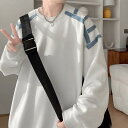 秋冬 メンズ 服 シンプル ファッション オシャレ 大人 かっこいい 大きいサイズ ストリート 紳士服 デニム ステッチ ラウンドネック スウェット シャツ トップス アメリカン ストリート ジャケット