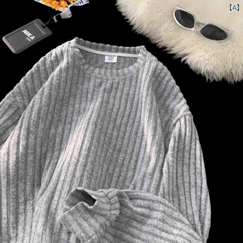 秋冬 メンズ 服 シンプル ファッション オシャレ 大人 かっこいい 大きいサイズ ストリート 紳士服 スウェット シャツ アメリカン インナー シャツ プルオーバー 服