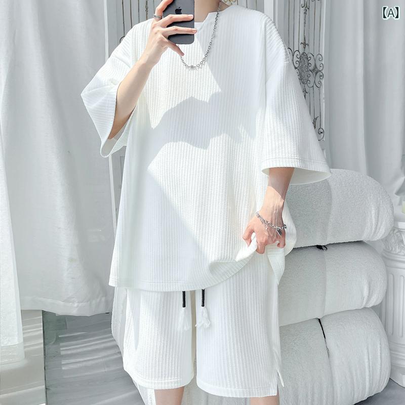 秋冬 メンズ 服 シンプル ファッション オシャレ 大人 かっこいい 大きいサイズ ストリート 紳士服 カジュアル スーツ 秋 T シャツ 半袖 パンツ ハイエンド