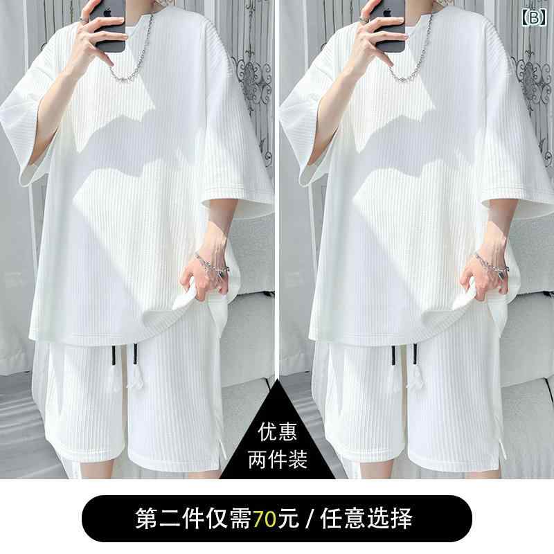 秋冬 メンズ 服 シンプル ファッション オシャレ 大人 かっこいい 大きいサイズ ストリート 紳士服 カジュアル スーツ 秋 T シャツ 半袖 パンツ ハイエンド