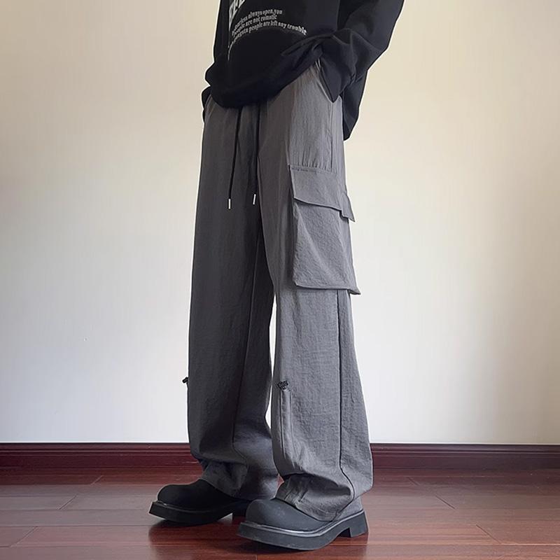 秋冬 メンズ 服 シンプル ファッション オシャレ 大人 かっこいい 大きいサイズ ストリート 紳士服 ポケット 春秋 アメリカン レトロ ワイド レッグ パンツ ストレート