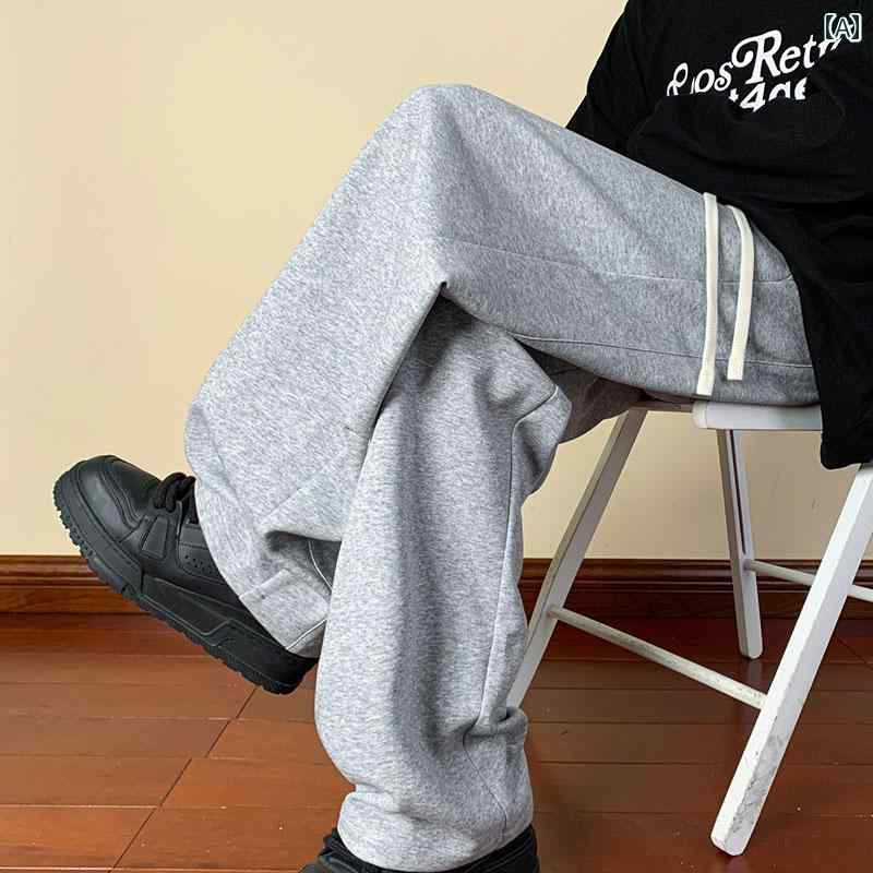 秋冬 メンズ 服 シンプル ファッション オシャレ 大人 かっこいい 大きいサイズ ストリート 紳士服 グレー スウェットパンツ 秋 シンプル スポーツ パンツ ストレート カジュアル