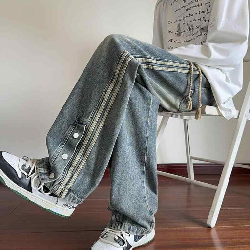 秋冬 メンズ 服 シンプル ファッション オシャレ 大人 かっこいい 大きいサイズ ストリート 紳士服 ストライプ ボタン ジーンズ 春秋 フィット ウォッシュ パンツ ワイド レッグ 秋冬 メンズ 服 シンプル ファッション オシャレ 大人 かっこいい 大きいサイズ ストリート 紳士服 ストライプ ボタン ジーンズ 春秋 フィット ウォッシュ パンツ ワイド レッグ