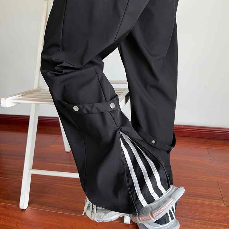 秋冬 メンズ 服 シンプル ファッション オシャレ 大人 かっこいい 大きいサイズ ストリート 紳士服 ジッパー スリット 秋 アメリカン カジュアル パンツ ストレート レッグ ブーツ カット