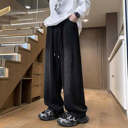 秋冬 メンズ 服 シンプル ファッション オシャレ 大人 かっこいい 大きいサイズ ストリート 紳士服 黒 厚手 パンツ 秋 アメリカン ワイド レッグ カジュアル スウェットパンツ ストレート ウォッシュ加工 秋冬 メンズ 服 シンプル ファッション オシャレ 大人 かっこいい 大きいサイズ ストリート 紳士服 黒 厚手 パンツ 秋 アメリカン ワイド レッグ カジュアル スウェットパンツ ストレート ウォッシュ加工